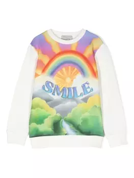 Stella McCartney Kids толстовка с принтом Smile, белый