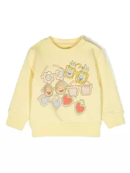 Stella McCartney Kids толстовка с принтом Sunglasses, желтый