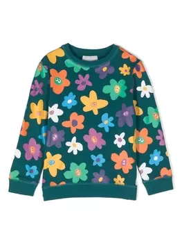 Stella McCartney Kids толстовка с принтом, зеленый