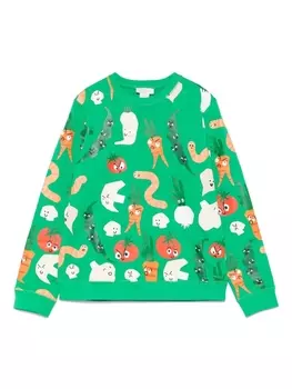 Stella McCartney Kids толстовка с принтом, зеленый