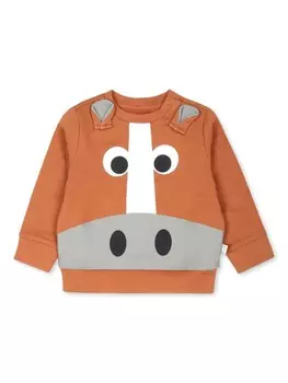 Stella McCartney Kids толстовка с рисунком лошади, коричневый