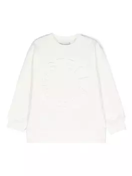 Stella McCartney Kids толстовка с тисненым логотипом, белый