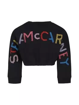 Stella McCartney Kids толстовка с вышитым логотипом, черный