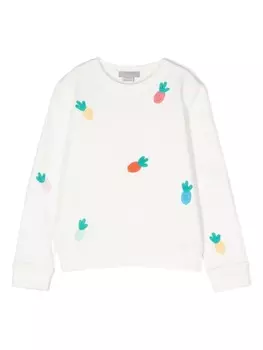 Stella McCartney Kids толстовка с вышивкой, белый