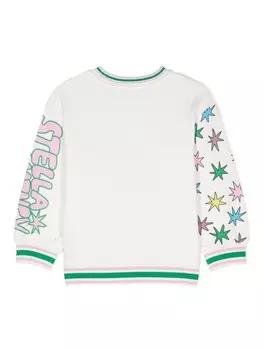 Stella McCartney Kids толстовка Shooting Stars из органического хлопка, белый