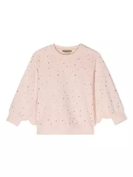 Stella McCartney Kids толстовка со стразами, розовый