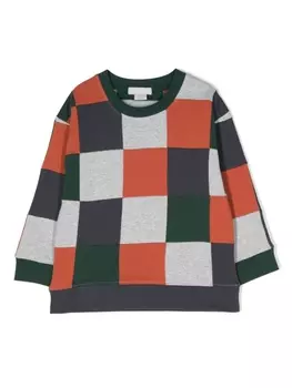 Stella McCartney Kids толстовка в клетку, оранжевый