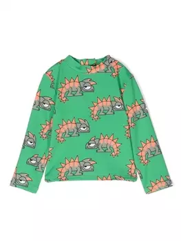 Stella McCartney Kids топ с длинными рукавами и принтом, зеленый
