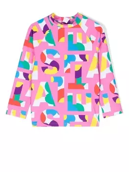 Stella McCartney Kids топ с логотипом, розовый