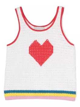 Stella McCartney Kids топ вязки интарсия, белый