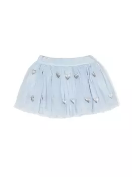 Stella McCartney Kids юбка из тюля с вышивкой, синий