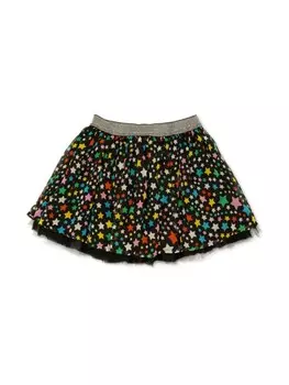 Stella McCartney Kids юбка из тюля со звездным принтом, черный