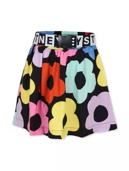 Stella McCartney Kids юбка с цветочным принтом, черный