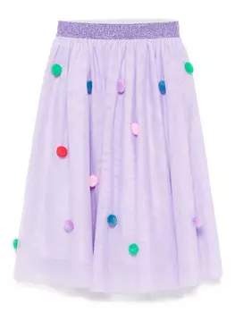 Stella McCartney Kids юбка с помпонами, фиолетовый