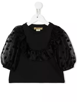 Stella McCartney Kids укороченная блузка в горох, черный