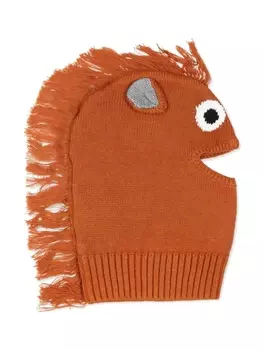 Stella McCartney Kids вязаная балаклава для лошади, коричневый