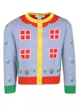 Stella McCartney Kids вязаный кардиган из смеси органического хлопка, синий