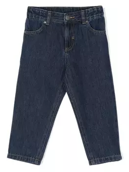 Stella McCartney Kids выцветшие потертые джинсы, синий