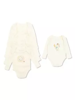 Stella McCartney Kids вышитые боди (комплект из семи шт.), белый