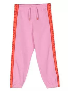Stella McCartney Kids зауженные спортивные брюки с логотипом, розовый