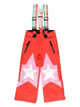 Stella McCartney Kids зимние брюки со звездным принтом, красный