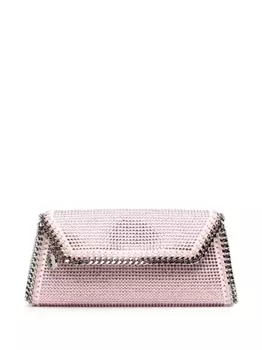 Stella McCartney клатч Falabella с кристаллами, розовый