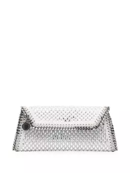 Stella McCartney клатч Falabella с кристаллами, серый