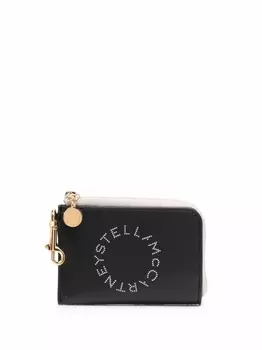 Stella McCartney клатч на молнии с логотипом, черный