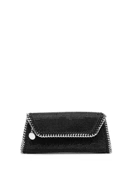 Stella McCartney клатч со стразами и цепочкой, черный
