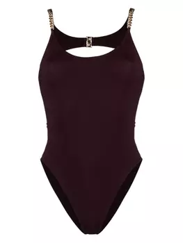 Stella McCartney купальник Falabella с цепочкой, фиолетовый