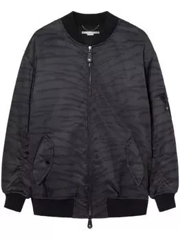 Stella McCartney куртка-бомбер с тигровым принтом, черный