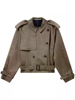 Stella McCartney куртка в клетку Prince of Wales, коричневый