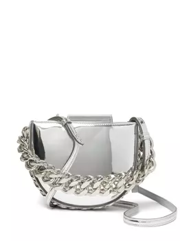 Stella McCartney маленькая сумка на плечо Frayme Mirrored, серебристый