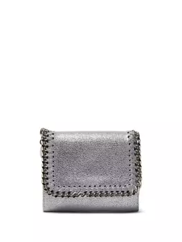 Stella McCartney маленький кошелек Falabella с эффектом металлик, серебристый