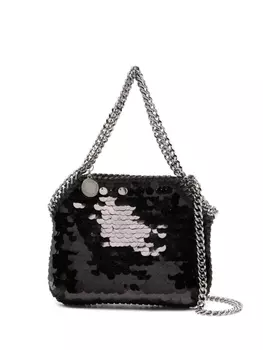 Stella McCartney мини-сумка Falabella с пайетками, черный