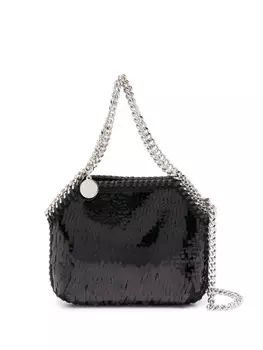 Stella McCartney мини-сумка Falabella с пайетками, черный