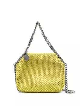 Stella McCartney мини-сумка на плечо Falabella с кристаллами, желтый
