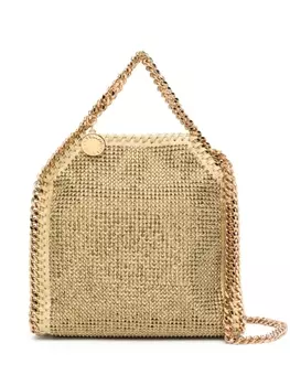 Stella McCartney мини-сумка на плечо Falabella Crystal, золотистый