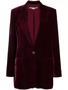 Stella McCartney однобортный бархатный блейзер, фиолетовый