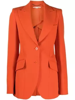 Stella McCartney однобортный блейзер строгого кроя, оранжевый