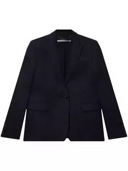 Stella McCartney однобортный фланелевый блейзер, синий