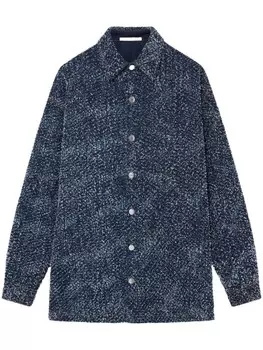 Stella McCartney пальто большого размера из ткани букле, синий