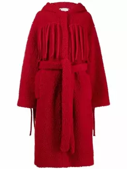 Stella McCartney пальто с бахромой, красный