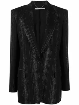 Stella McCartney пиджак с люрексом, черный