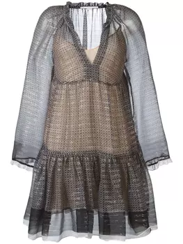 Stella McCartney платье c V-образным вырезом, черный