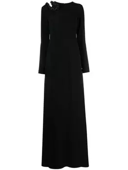 Stella McCartney платье-кафтан макси с кристаллами, черный