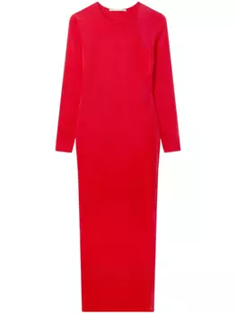 Stella McCartney платье миди с кружевной вставкой, красный