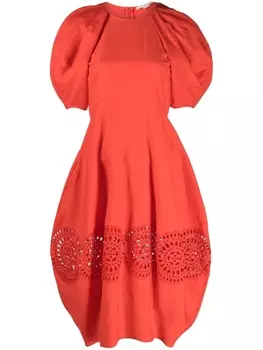 Stella McCartney платье миди с вырезами, красный