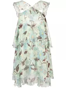 Stella McCartney платье мини Lady Garden, зеленый