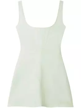 Stella McCartney платье мини с отделкой в рубчик, зеленый